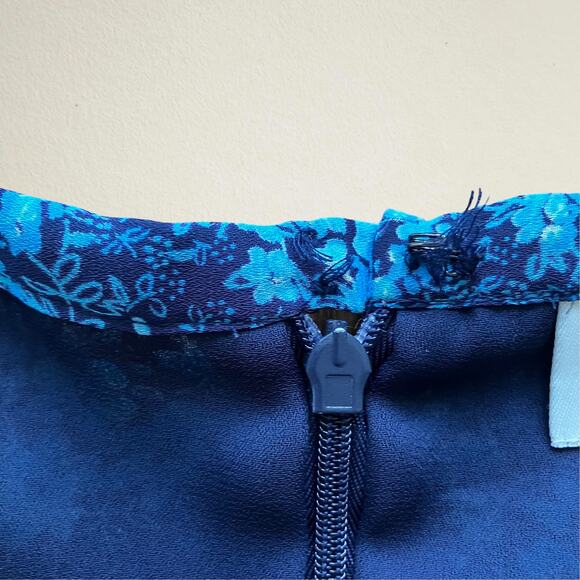 Blue ditsy floral flounce flare hem skirt, bohemian hippie fairy y2k - Picture 7 of 7